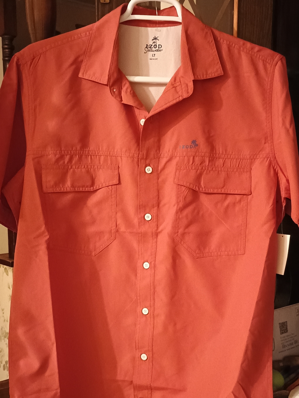 NWT IZOD Sunshield Performance Ripstop Utility Fishing Shirt Size Large